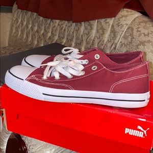 Burgundy air walk sneakers